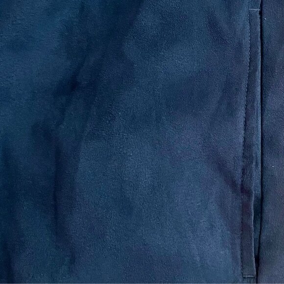 Mens Faux Suede Shacket Overshirt SZ M Transition Mid-Layer Fleece Lined Indigo - Picture 7 of 15